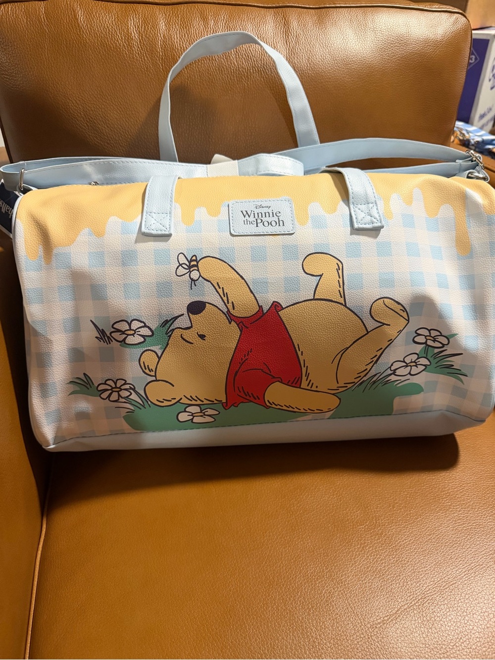 Disney Light Blue & Yellow Winnie the Pooh Travel Duffle Bag
